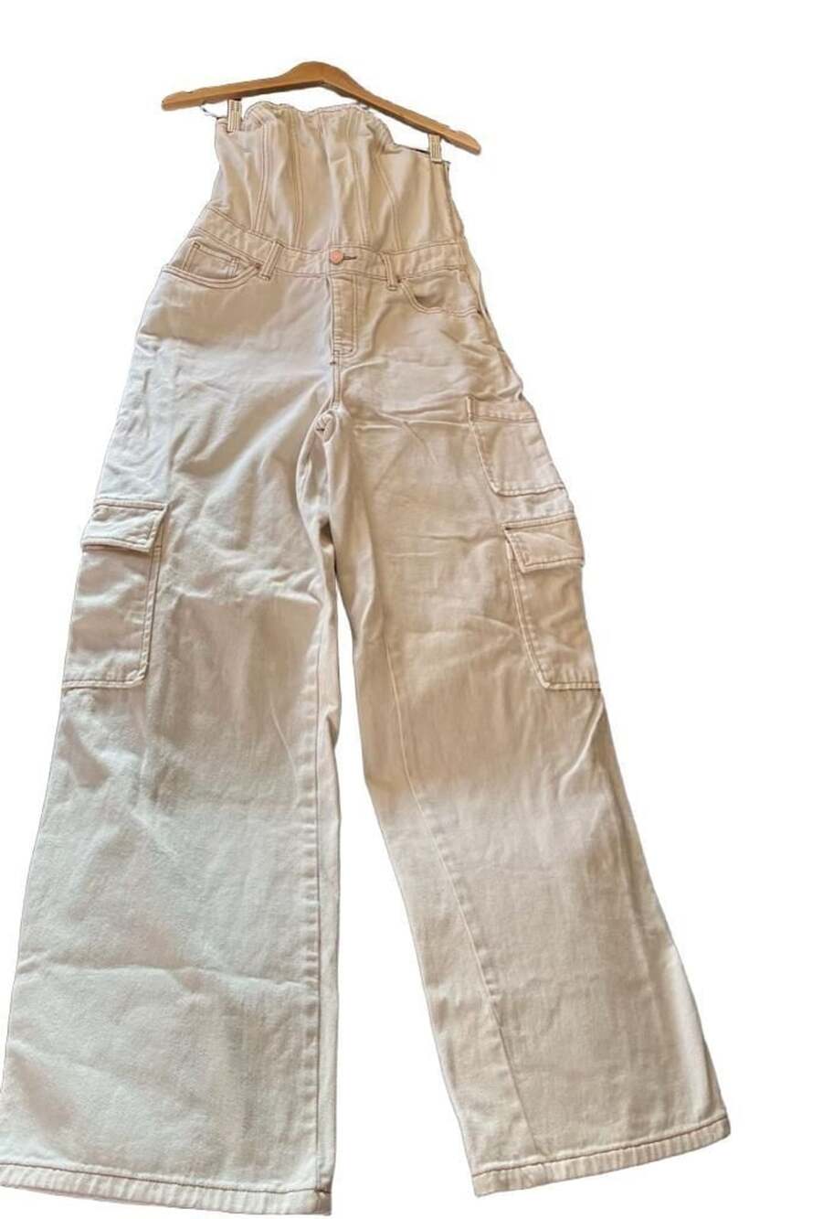 Wild Fable Tube Cargo cream Denim Jumpsuit-Size S-preloved